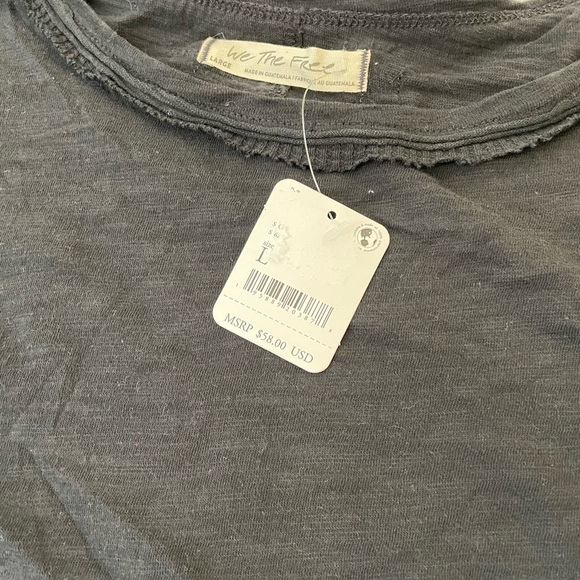 Free People Black Top Mix Media L black bohemian granny core cottage summer - Picture 3 of 4